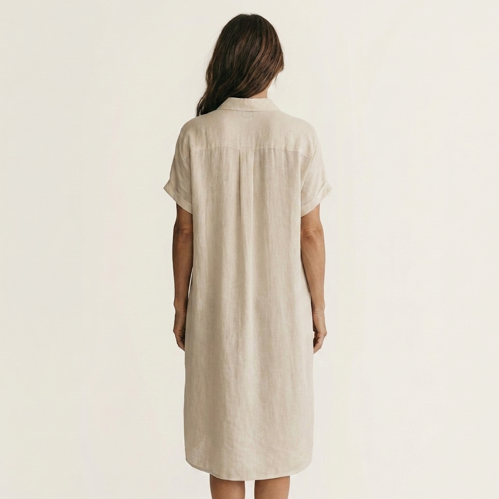 Nadege | Midi Shirt Dress with Rolled Cuffs