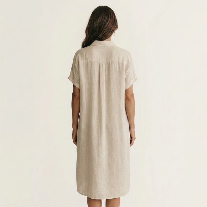 Nidalie | Midi Hemdkleid mit aufgerollten Ärmeln