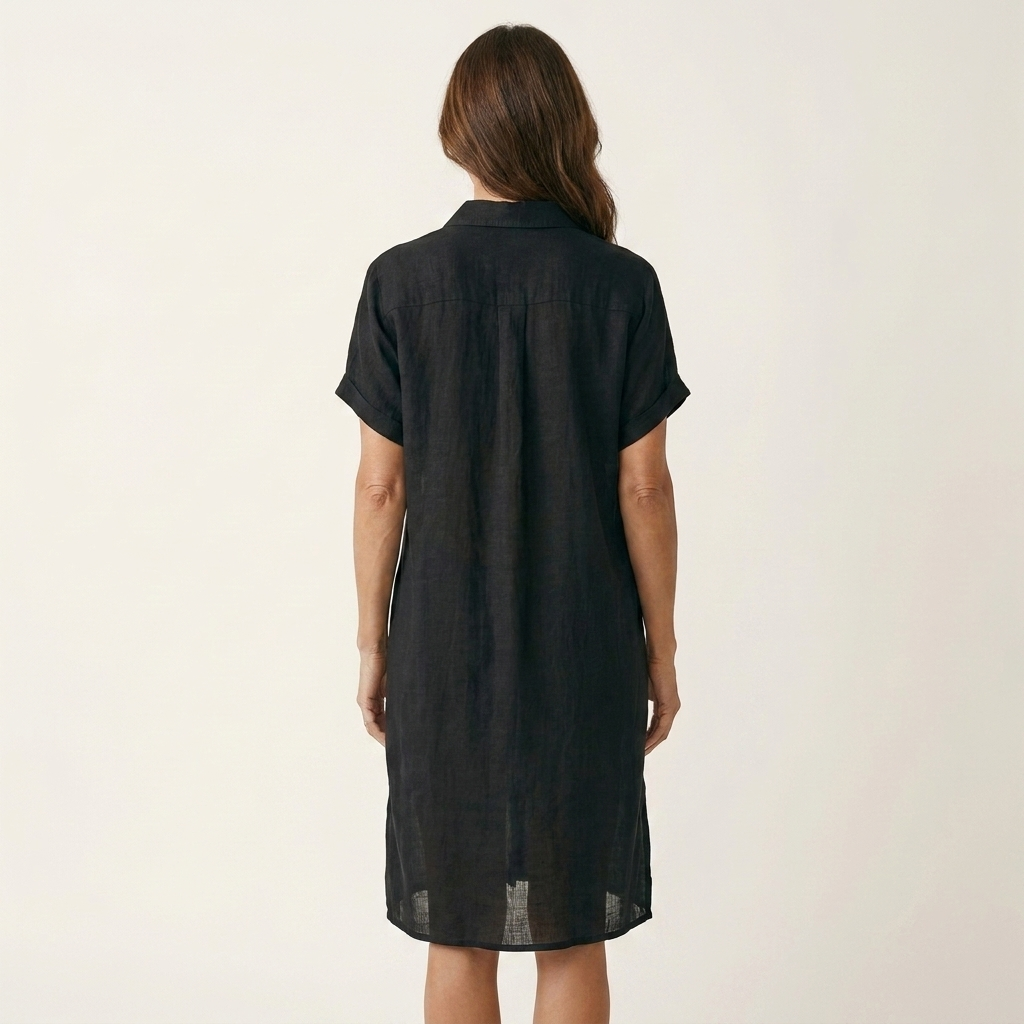 Nadege | Midi Shirt Dress with Rolled Cuffs
