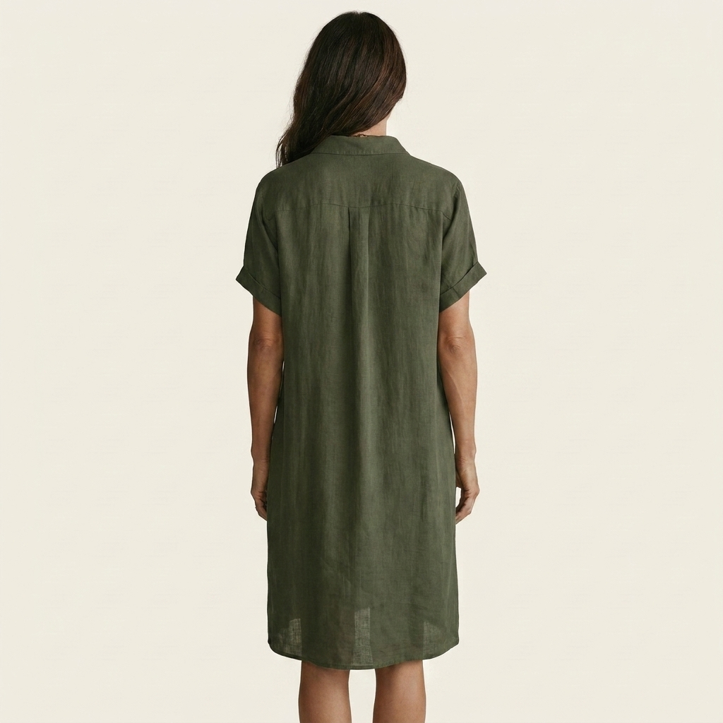 Nidalie | Midi Hemdkleid mit aufgerollten Ärmeln