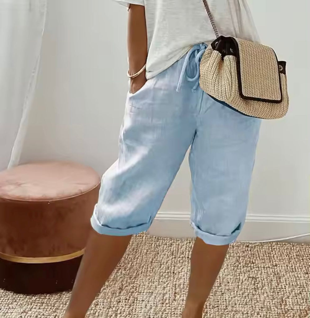 Patricia | Linen Capri Pants