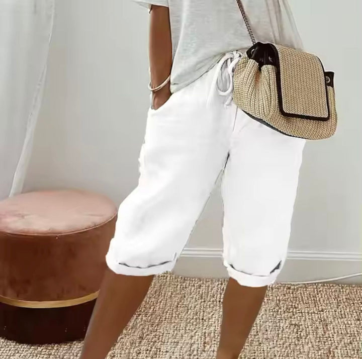 Patricia | Linen Capri Pants
