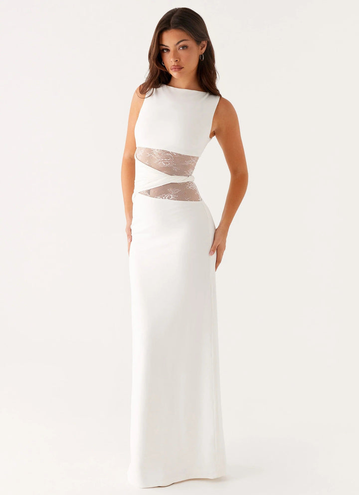 LENI | Figure-Hugging Maxi Dress With Subtle Cut-Outs And Lacing