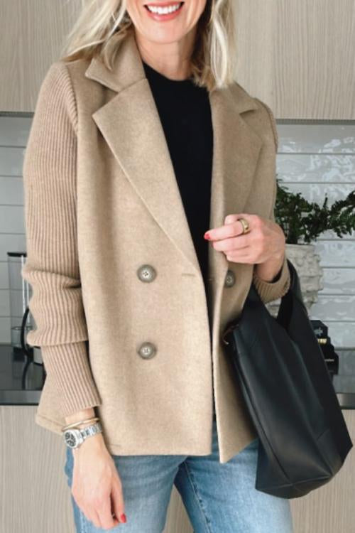 Sorelle™ | Elegant Knit Sleeve Blazer