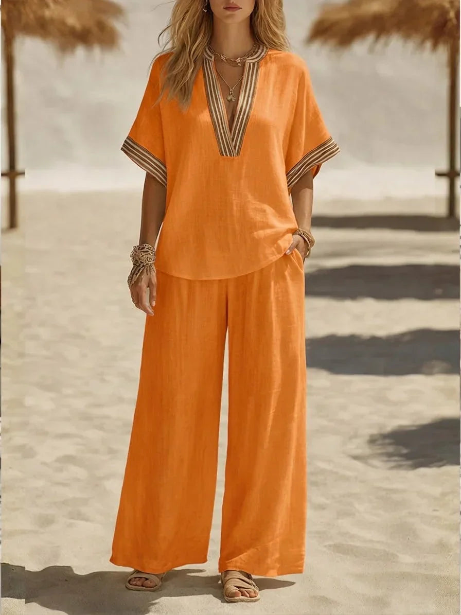 Maribel | Relaxed V-neck two-piece Set