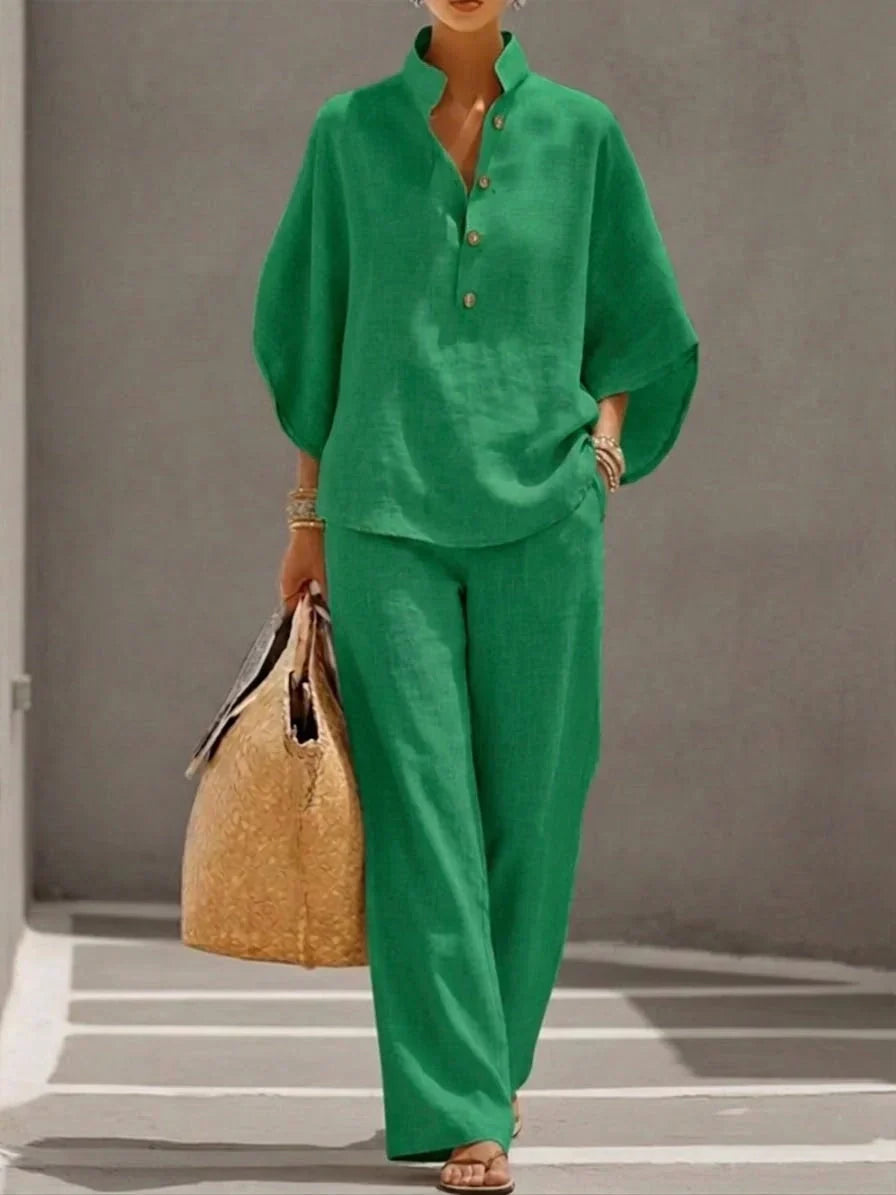 Noelle | Casual button-up two-piece set