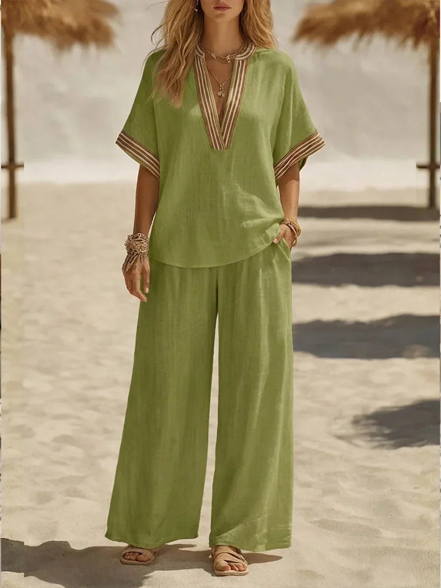 Maribel | Relaxed V-neck two-piece Set