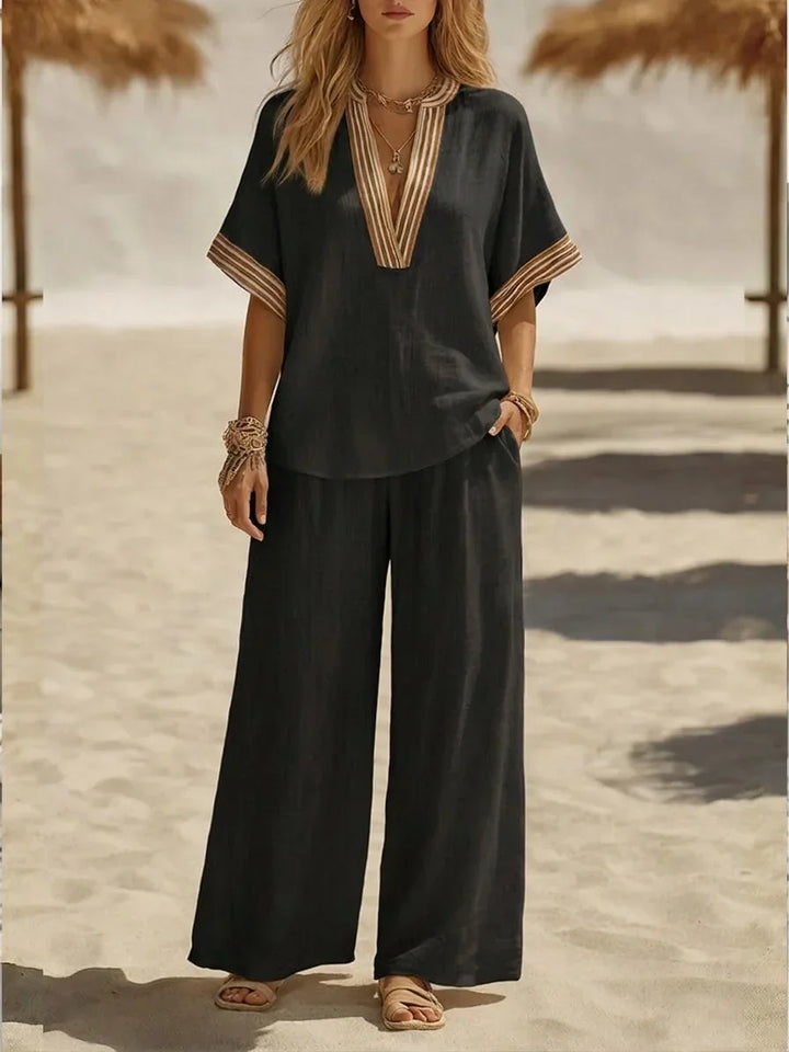 Maribel | Relaxed V-neck two-piece Set