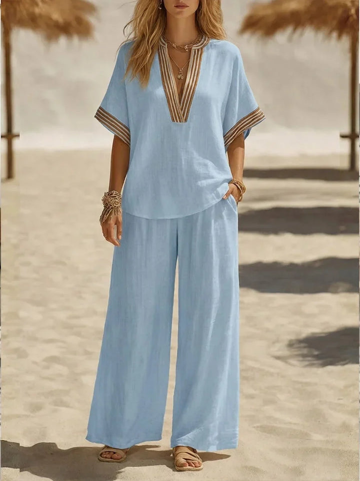 Maribel | Relaxed V-neck two-piece Set