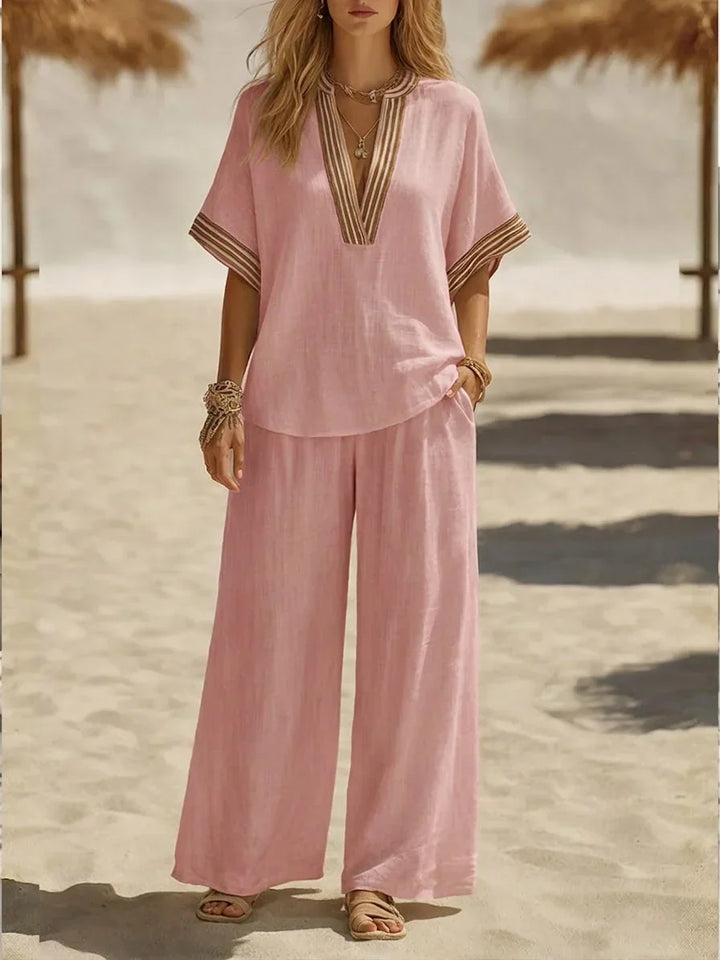 Maribel | Relaxed V-neck two-piece Set