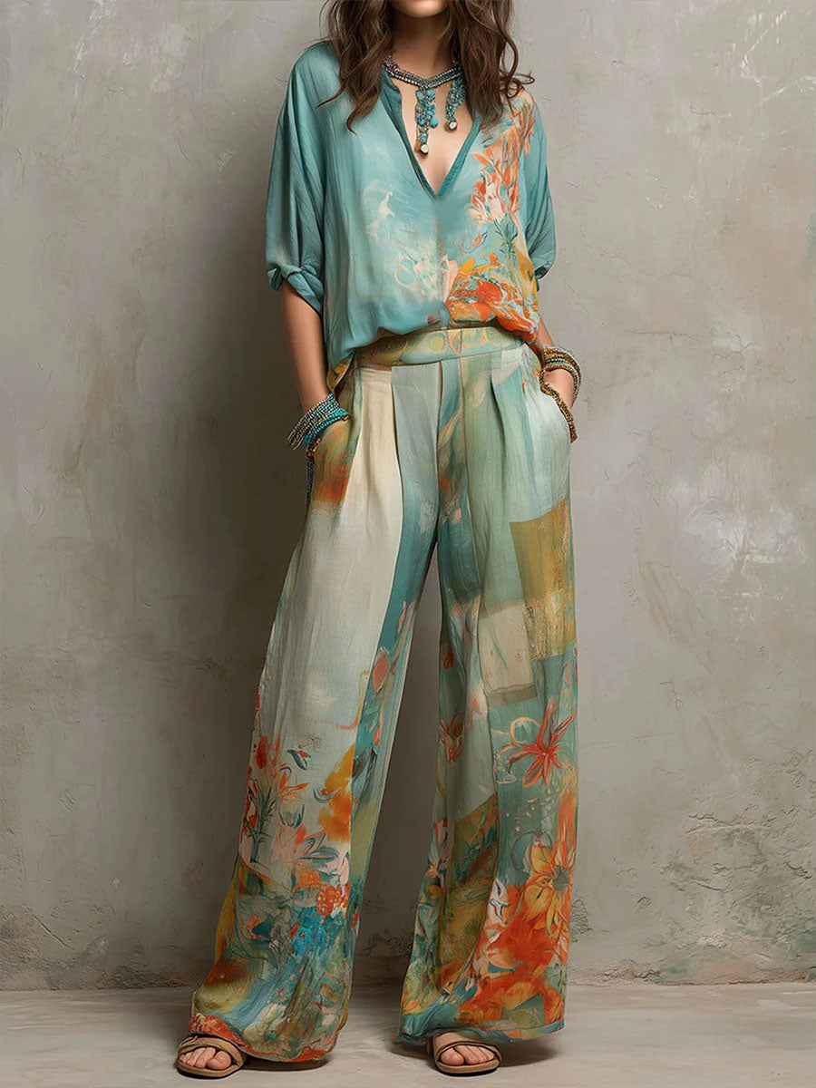 Chiara™ | Floral Flared Trouser Sets