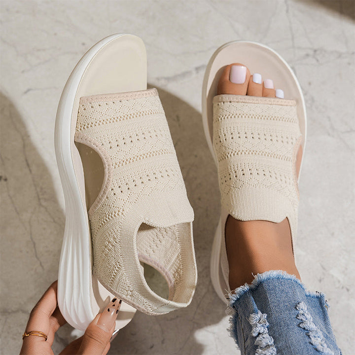 Zina | Women’s breathable knitted platform sandals
