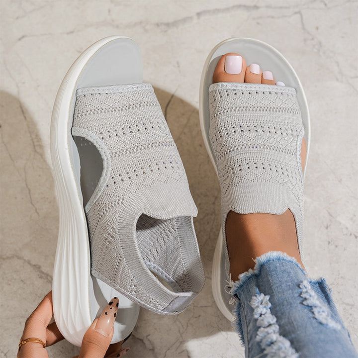 Zina | Women’s breathable knitted platform sandals